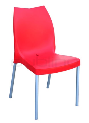 G TULIP - Aluminium framed chair with plastic seat (Technopolymer), in different colors