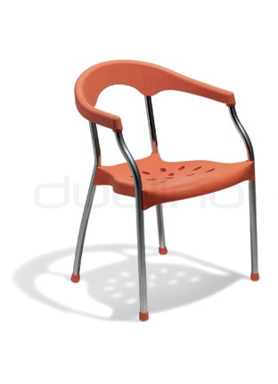 G SERENA - Aluminium framed chair with plastic seat (Technopolymer) in different colors