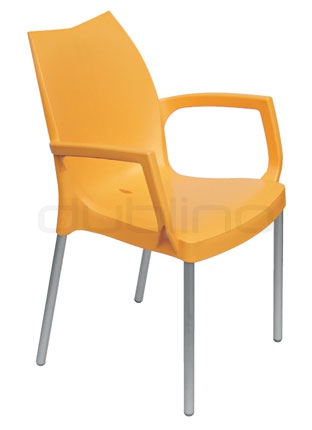 G TULIP B - Aluminium framed chair with plastic seat (Technopolymer) in different colors