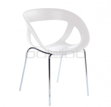G MOEMA 69 - Chrome armchair, plastic seat (Technopolymer) in different colors