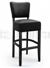 LT 7614 - Beech wood frame bar stool with your choice of upholstery and stain colour, artificial leather.