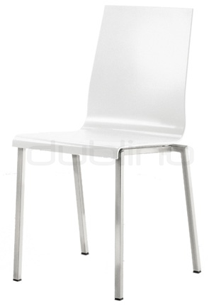 PEDRALI KUADRA 1101 - Metal chair with plastic seat, colors: white or beige