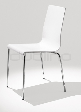 PEDRALI KUADRA 1151 - Metal chair with plastic seat, colors: white or beige