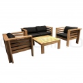 Outdoor lounge seating - DL BALATON Teak Lounge Set